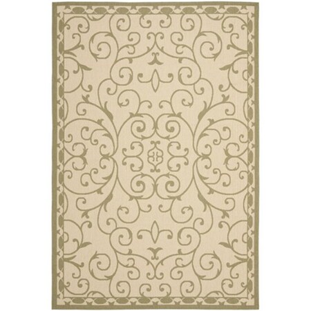 Safavieh Courtyard Power Loomed Rectangle Rug- Cream - Green- 6 Ft. 7 In. X 9 Ft. 6 In. CYS6888-14-6